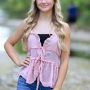  Ruffled front tie blouse