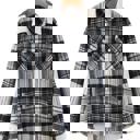 Small Gray Oversized plaid flannel jacket