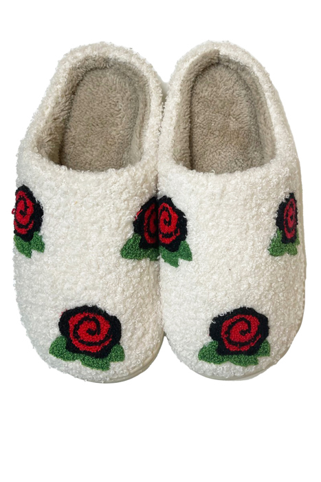 Tiled roses slippers