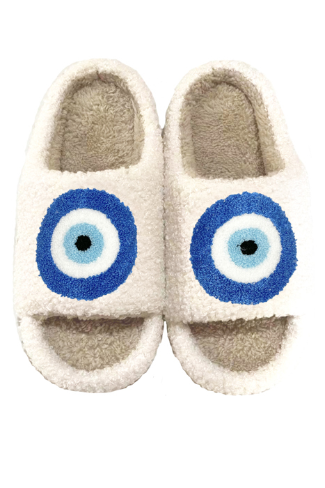 Evil eye open toe slippers