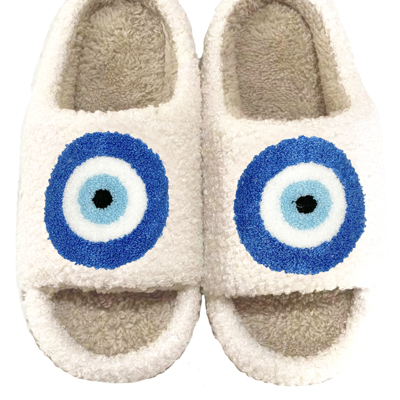 Evil eye open toe slippers