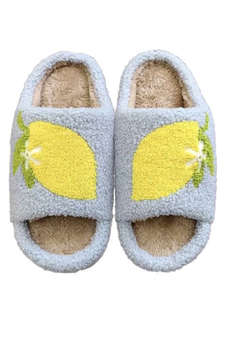 Lemon open toe slippers