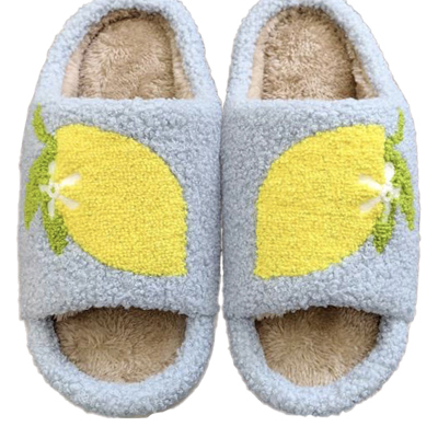 Lemon open toe slippers