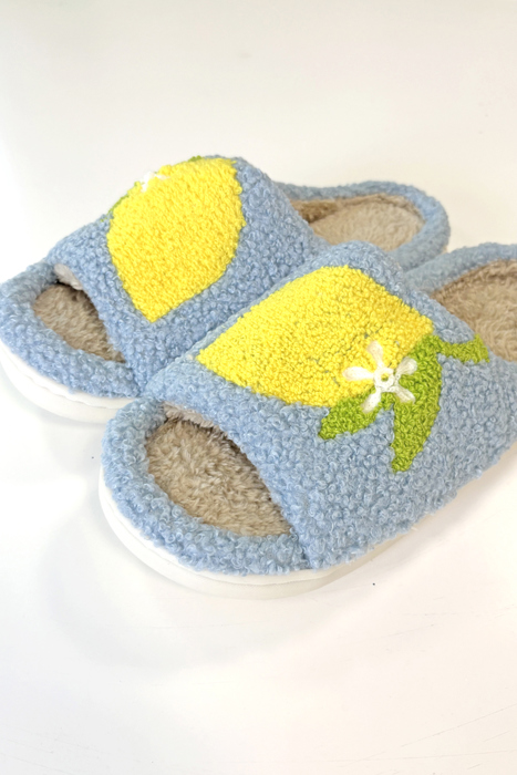 Women's Lemon Open-Toe Slippers