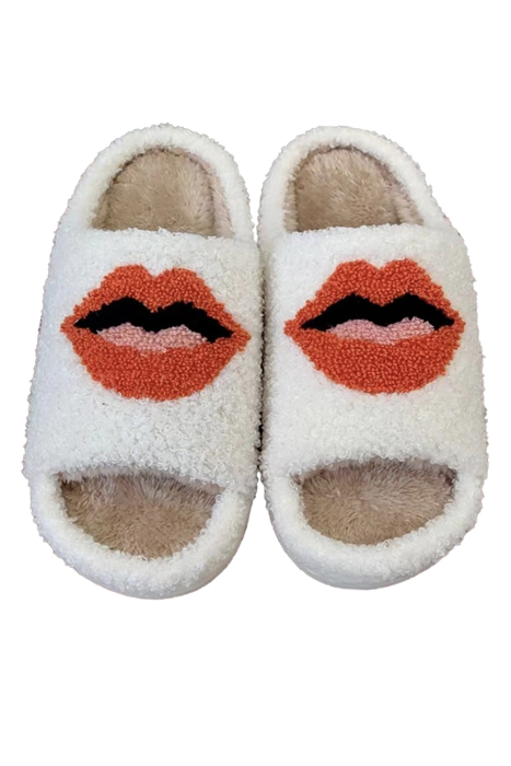 Lips open toe slippers