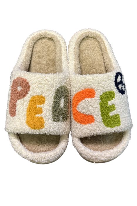 Peace open toe slides