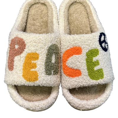 Peace open toe slides