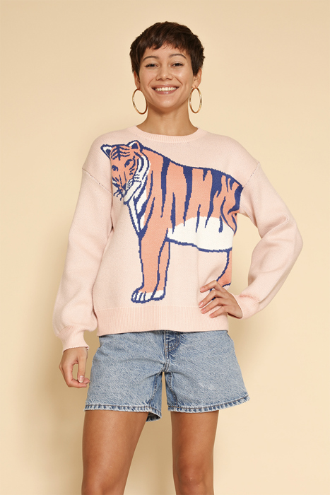 Tiger intarsia sweater