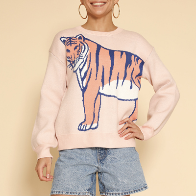 Tiger intarsia sweater