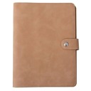 Beige Vegan Leather Organizational Notebook A5 with Sticky Note Ruler