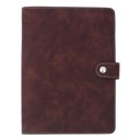 Coffee Brown Vegan Leather Organizational Notebook A5 with Sticky Note Ruler