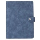 Navy Blue Vegan Leather Organizational Notebook A5 with Sticky Note Ruler