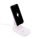 White Deluxe Phone Holder with Charging Pad