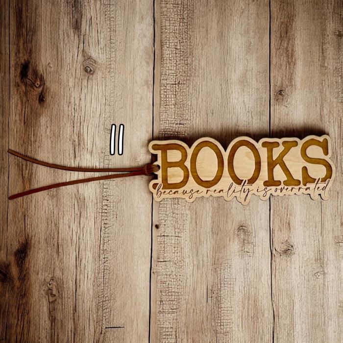 Choose 3 Bookmarks Engraved Wooden Bookmark with Leather Tassel – Personalized Bookish Gift for Readers & BookTok Fans