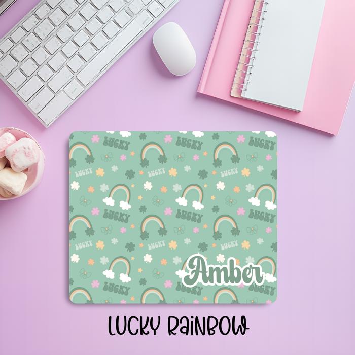 Personalized Lucky Rainbow St. Patrick’s Day Mousepad – Festive & Fun Desk Accessory