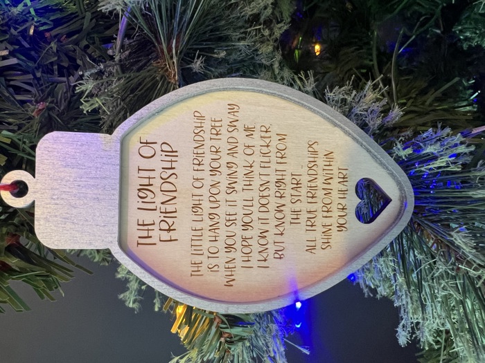 The Light of Friendship Best Friend Christmas Ornament