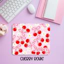  Custom Preppy Cherry & Bow Mousepad – Personalized Name Coquette Pink Aesthetic Desk Mat