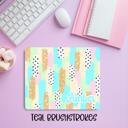  Custom Preppy Teal Brushstroke Mousepad – Personalized Name Trendy Abstract Desk Mat