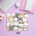  Custom Cute Cartoon Cat Mousepad – Personalized Name Kawaii Desk Mat