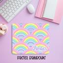  Custom Pastel Rainbow Mousepad – Personalized Name Soft Aesthetic Desk Mat