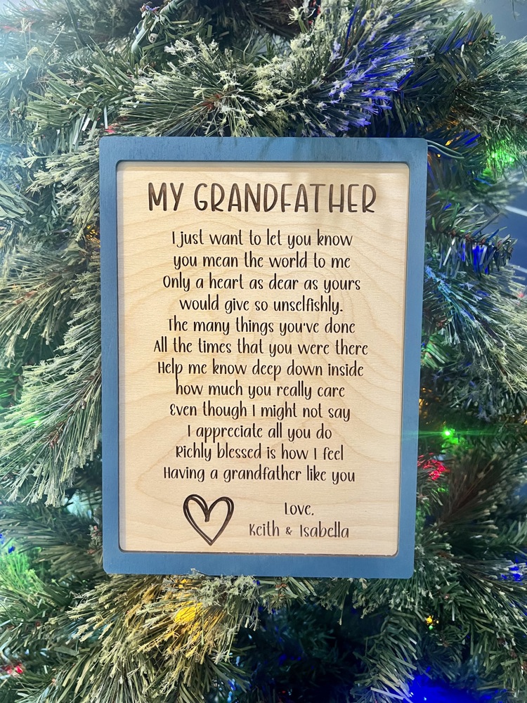 Personalized Grandfather Plaque Gift For Grandfather