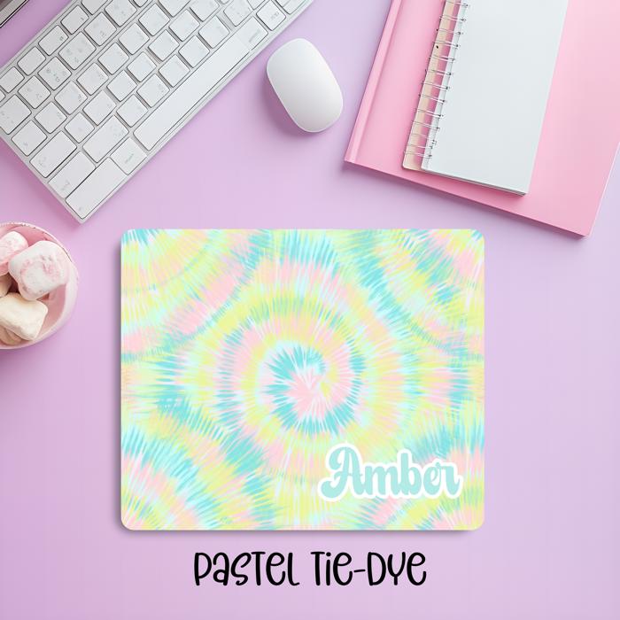 Personalized Pastel Tie-Dye Mouse Pad – Spring & Easter Vibes Desk Accessory