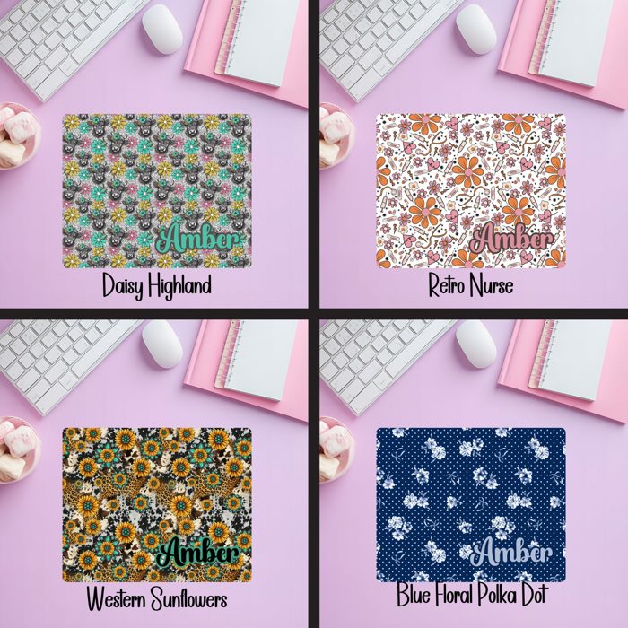 Personalized Mousepad with 52 Designs | Custom Mouse Pads for Office or Gift | Vibrant Thick Desk Mat | Unique Aesthetic Styles