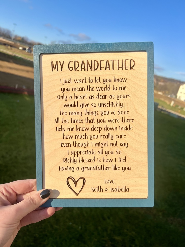 Personalized Grandfather Plaque Gift For Grandfather