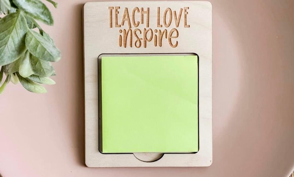 Teach Love Inspire Teacher Post It Note Holder Teacher Gift