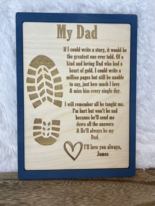 Dad Memorial Plaque | Wooden Sympathy Gift | 10x7 Inch Keepsake