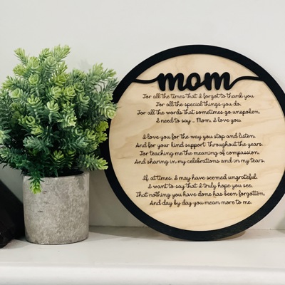 Poem To Mom Plaque Gifts For Mom