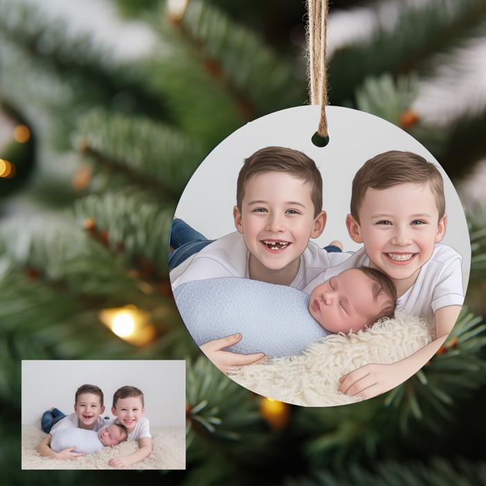 Custom Illustrated Acrylic Ornament | Turn Your Memory into Art | Personalized Family Christmas Keepsake