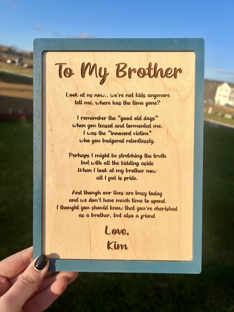 Personalized Brother Plaque Gift For Brothers