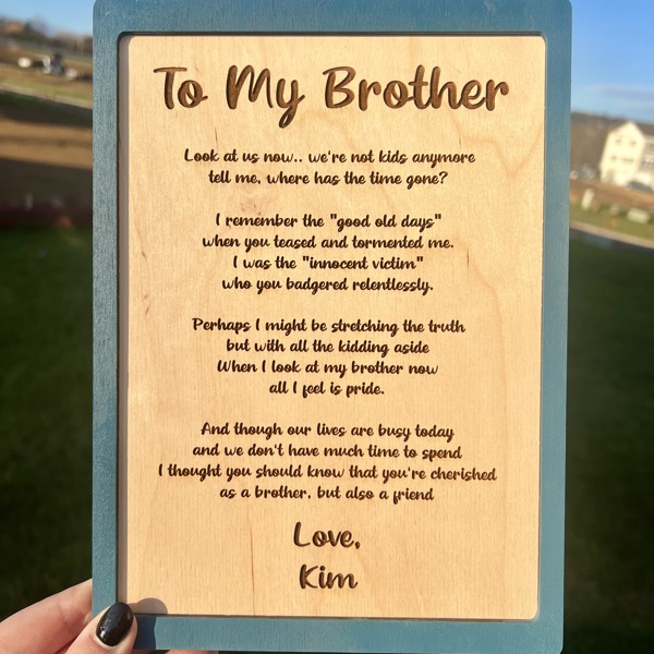 Personalized Brother Plaque Gift For Brothers