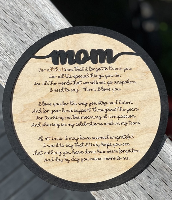 Poem To Mom Plaque Gifts For Mom