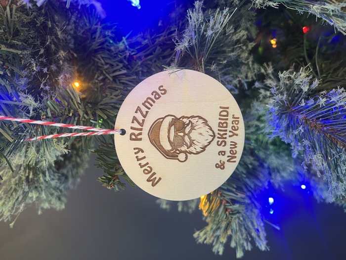 Merry Rizzmas & a Skibidi New Year Christmas Ornament