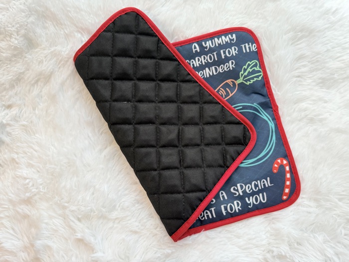 Santa Placemat for Cookies & Milk – 18x13” Quilted Christmas Mat, Washable & Reusable Holiday Keepsake