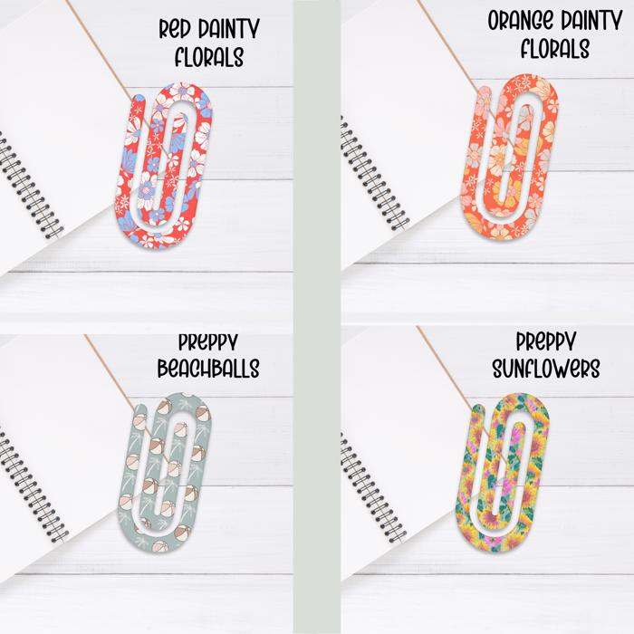 Jumbo Acrylic Paperclips-Choose 4 Designs.