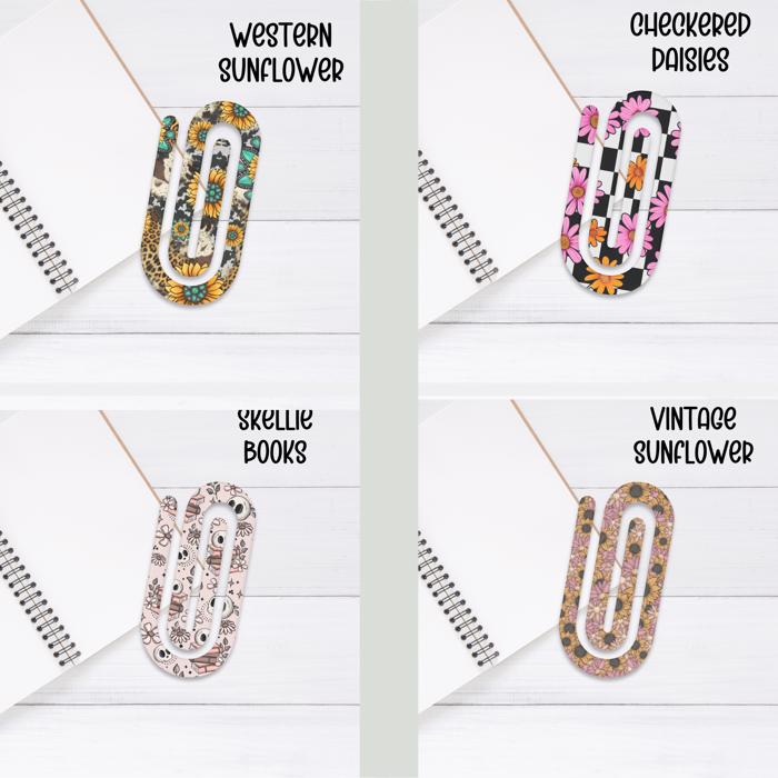 Jumbo Acrylic Paperclips-Choose 4 Designs.