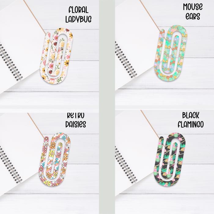 Jumbo Acrylic Paperclips-Choose 4 Designs.