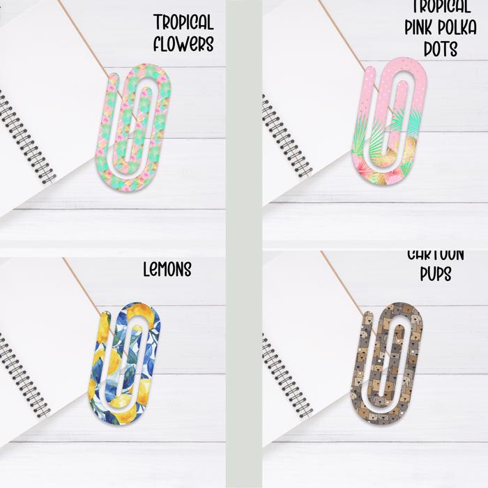 Jumbo Acrylic Paperclips-Choose 4 Designs.