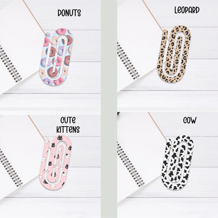 Jumbo Acrylic Paperclips-Choose 4 Designs.