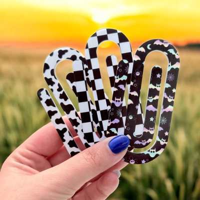 Jumbo Acrylic Paperclips-Choose 4 Designs.