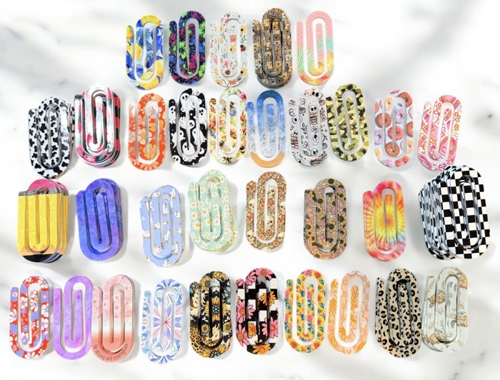 Jumbo Acrylic Paperclips-Choose 4 Designs.