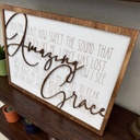  Amazing Grace Christian Faith Leaner Sign – Inspirational Home Decor