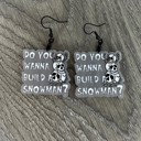  Do You Wanna Build a Snowman Skull Acrylic Earrings