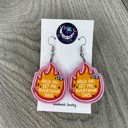  Hold On Let Me Over Think This Anxiety Acrylic Earrings