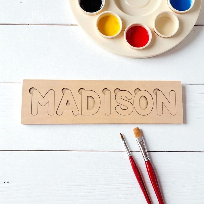 Personalized Wooden Name Puzzle | Kids Paint-Your-Own Gift