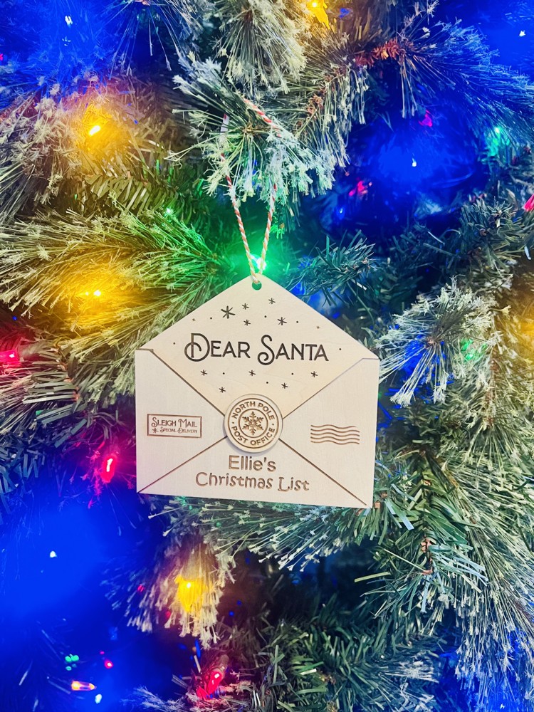 Letter to Santa Holder Envelope Christmas Ornament