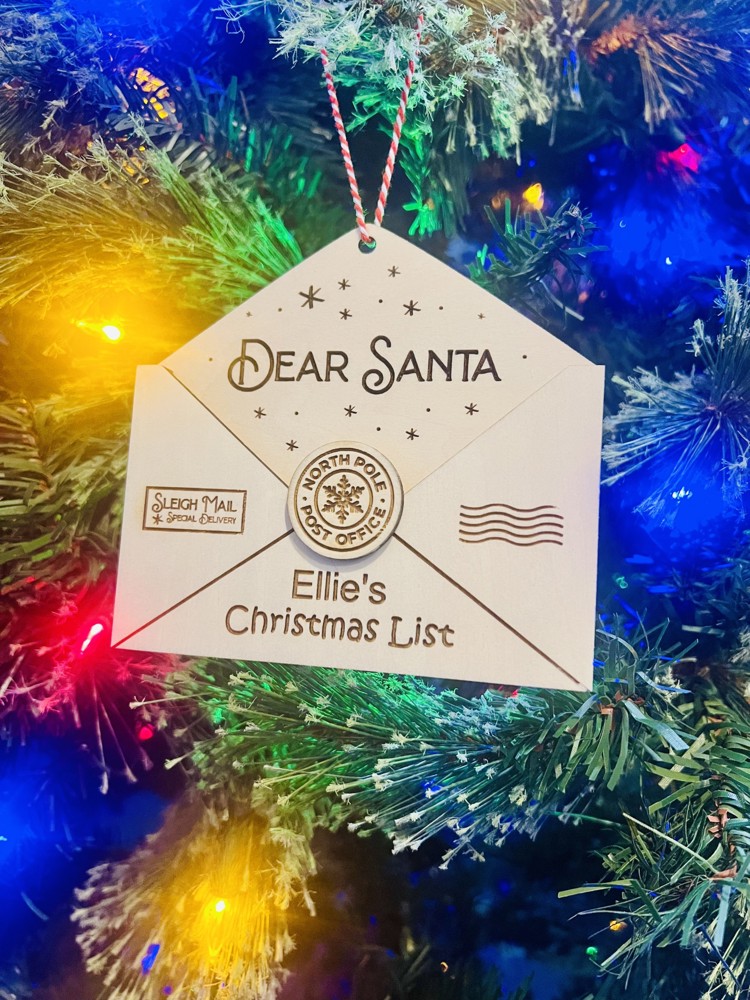 Letter to Santa Holder Envelope Christmas Ornament